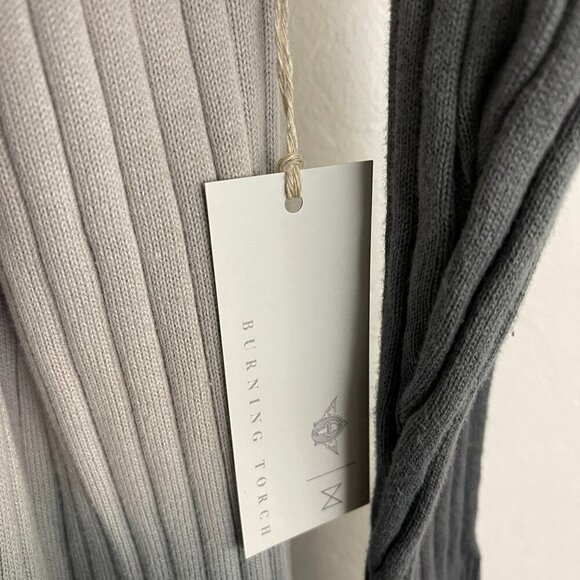 Burning Torch S Cardigan Sweater Gray Ombre Ribbed Duster Long Anthropologie NEW - Picture 3 of 8
